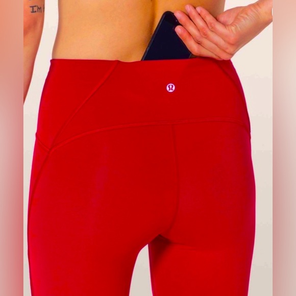 Lululemon Red Crop train times Leggings - Picture 5 of 12